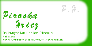 piroska hricz business card